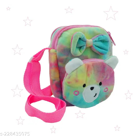 Soft, cute sling bag with chain strap and smooth zipper for girls. Plush shoulder bag