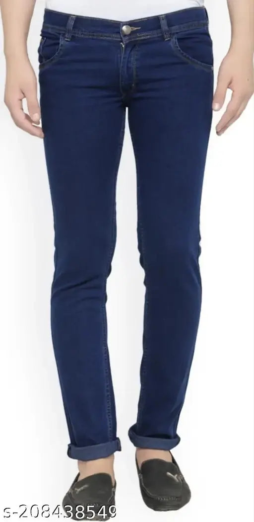 Dark blue checked denim Hopewell jeans, size 30 (waist 30", length 41", hip 36") - Indian fashion