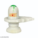 White poly resin Hindu God Lord Bhole Baba/Mahadev Shivling handicraft, used for spiritual puja, Vastu decor, or home interior. Hand-crafted to bring wealth, health, peace, and happiness according to Vastu methodology. Ideal gift for religious occasions or special events like marriage, anniversary, parents' day, or housewarming