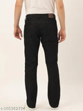 Cotton blend, stretchable boot cut jeans for men by IVOC - solid design, five-pocket fit with belt loops