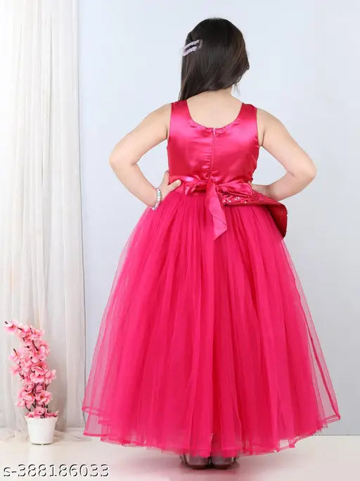 Purple sequined party dress for girls
