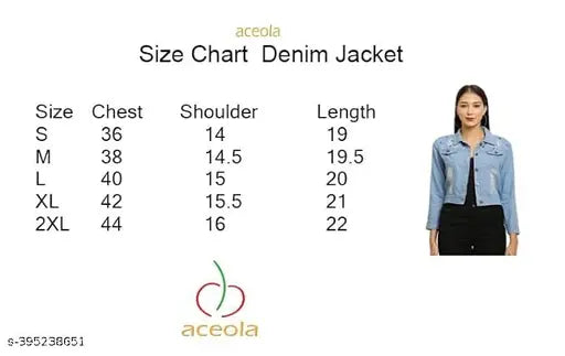 Denim women's jacket, long sleeves, dyed/washed - winter wear for ladies (S-XL), made in India