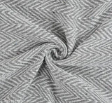 Grey and white cotton herringbone sofa throw, blanket, bed cover, available in size 130x180 or 52x70 for CMS or similar furniture. Soft texture for comfort