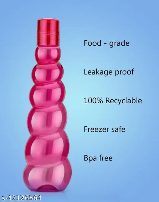 Multicolor plastic fridge water bottles, pack of 6 with BIS/ISI certification for unique hydration solutions