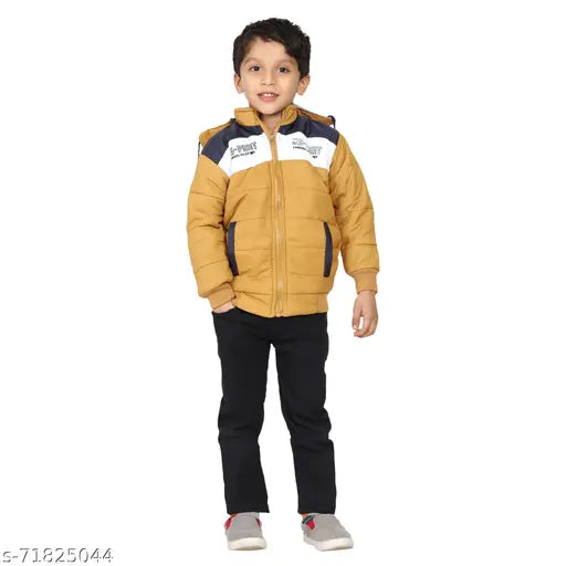 Boys Mustard Nylon Jackets & Coats Pack Of 1