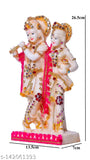 Resin Lord Radha Krishna Statue, vibrant Indian decor for pooja room or home interior