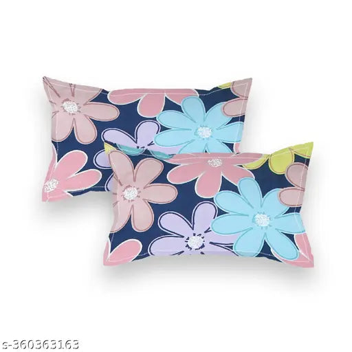 TARAIN COLLECTION premium cotton single flat bedsheets, 90*60 inches, floral print, supersoft 210TC, ideal for adults, summer season
