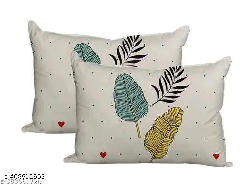Cotton fitted bedsheet & 2 pillow covers, superfine botanical print, ideal for summer adult use, made in India (340 thread count, double queen size)