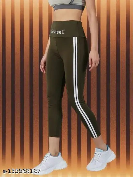 Women's solid side-striped stylish jegging in polyester, available in multiple sizes from 26 to 34