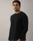 Black cotton solid long sleeve casual t-shirt, Men's Clothing Culture branded clothing for a stylish fit