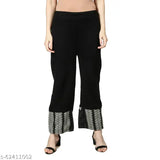 Black woolen A-line woven kurta with palazzo, long sleeved Indian women's traditional wear