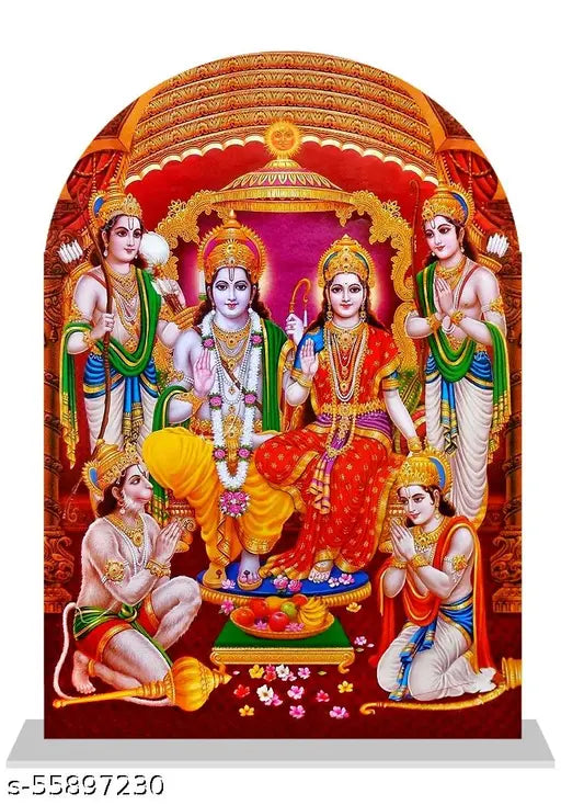 Multicolor acrylic Lord Shree Ram idol, ideal for car, home decor, office study table, gift item. Divine look, excellent cuts. Made in India