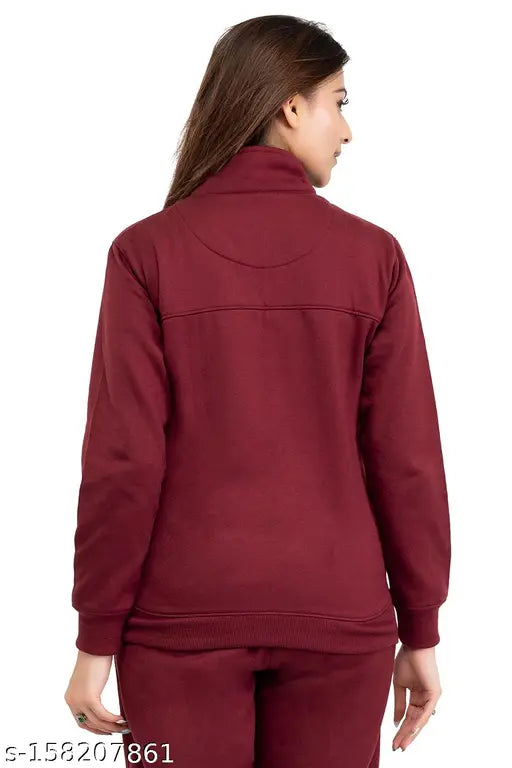 Fleece women's jacket, solid color, long sleeves, YHA quality and affordability