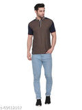 Cotton Camey Men's Polo printed t-shirt, short sleeves, pocket & side slits, polo neck - India
