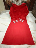 Red woolen kurta with lace border