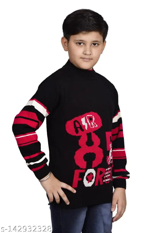 Boys wool full sleeve printed round neck sweater, warm and soft from CHRSTYS COLLECTION for kid's fashion on Gillkart