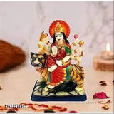 Resin Durga Maa statue, 6-inch Goddess Durga Murti for Pooja, Indian spiritual showpiece