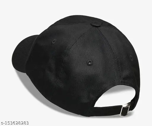 Black cotton baseball cap