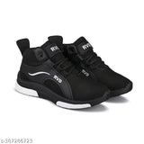 Black and white casual sneakers, men's style