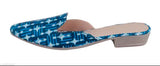 Textile blue mule flats, attractive slip-on design for women by Digni