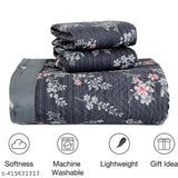 Cotton Floral HazyDecor Reversible Quilted Bedcover Set (90x100), with 2 Pillow Covers (20x30) - Adds luxury and comfort for any season