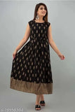 Black cotton sleeveless printed kurti and jacket set, single-tone Indian fashion on mannequin