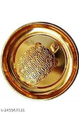 Brass Feng Shui Tortoise on Plate, Vastu kachua Yantra for good luck decorative showpiece