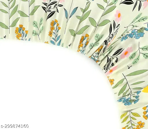 LA Collection Premium Cotton New Floral Design King Size Fitted Bedsheets with 2 Pillow Covers, superfine 210TC supersoft, 72x78+10 inches
