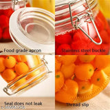 Clear glass airtight jar, 1L, in kitchen storage, for food and spices, with metal lid