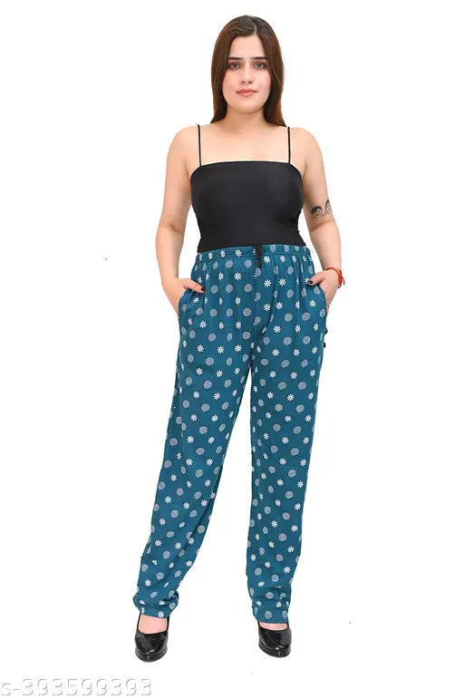 Printed lower pyjamas, womens, girls, nightwear, loungewear, pack of 2