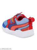 Baby sneakers, casual design, blue and red graphic pattern, elastic closure, suitable for 6 month to 9 month old children