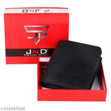 Black faux leather men's wallet, regular size (8 card slots), black Artificial Leather Wallet by Craft Line - classic bifold design for men, smooth finish, environmentally compliant