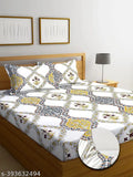 TARAIN Collection botanical-themed premium cotton, supersoft king size elastic fitted bedsheets with 2 pillow covers for double bed, ideal for summer
