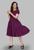 Rayon flared kurta for women, lightweight and comfortable fashion piece with short sleeves