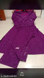 Embroidered cotton Chikankari Kurta & Palazzo Set - Indian Partywear Anarkali Dress