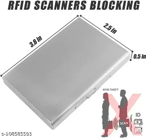 Classic Metal Waterproof Wallet, sleek and sturdy, holds 6 cards, perfect for business and travel