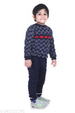 Kids boys & girls full sleeve wool sweater, printed net design for casual wear