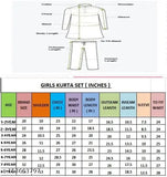 Rayon A-line kurta set for girls, printed with three-quarter sleeves, ideal for celebrations or casual wear (Size: 1-2 Years, 2-3 Years; Country of Origin: India)