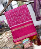 Pink silk saree with unstitched blouse