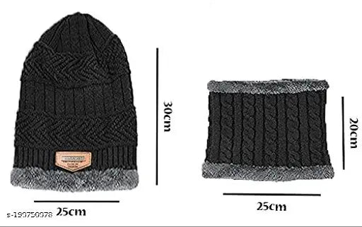 Black embellished beanie cap for kids with polarized sunglasses, cozy wool for outdoor play