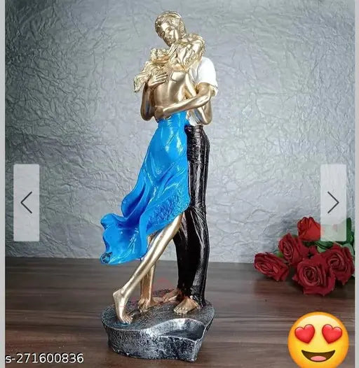 Large, 155-inch romantic couple showpiece in resin, ideal for home decor. Multicolor, elegant, and soothing figurines by NIHARIKA CREATIONS. Perfect Valentine's Day or anniversary gift. Made in India