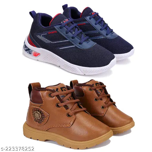 Blue, white, and red sneakers with black laces. The pack consists of two pairs