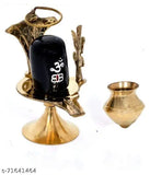 Brass Shiva Ling Lingam Statue, 8cm tall for Hindu Puja, traditional God idol for home worship and improving relationships