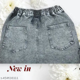 Black denim jogger pants with elastic waist, for men and boys