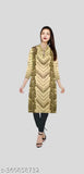 Printed woolen V-neck kurta for women with geometric design