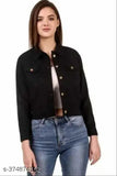Denim Plan black jacket, solid pattern, short sleeves, size S-XL, Indian made