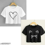 Premium Quality cotton crop t-shirts, short sleeves with printed design by Kishroe Ji Sales (India)