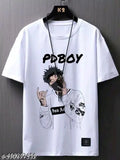 Men's cotton blend half sleeve polyester t-shirt with printed net design, available in sizes XXS - XL