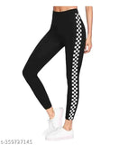 Cotton blend printed jegging tights for women's gym wear, vibrant pattern and versatile sizing from 26-32 inches