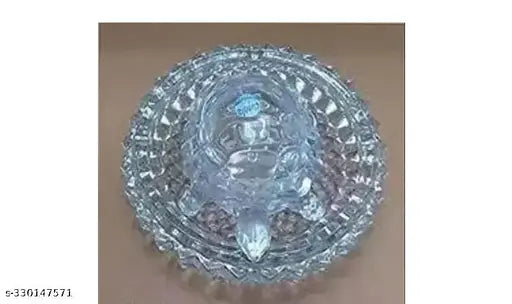 Decorative crystal tortoise glass kachua plate, handcrafted artifact from India